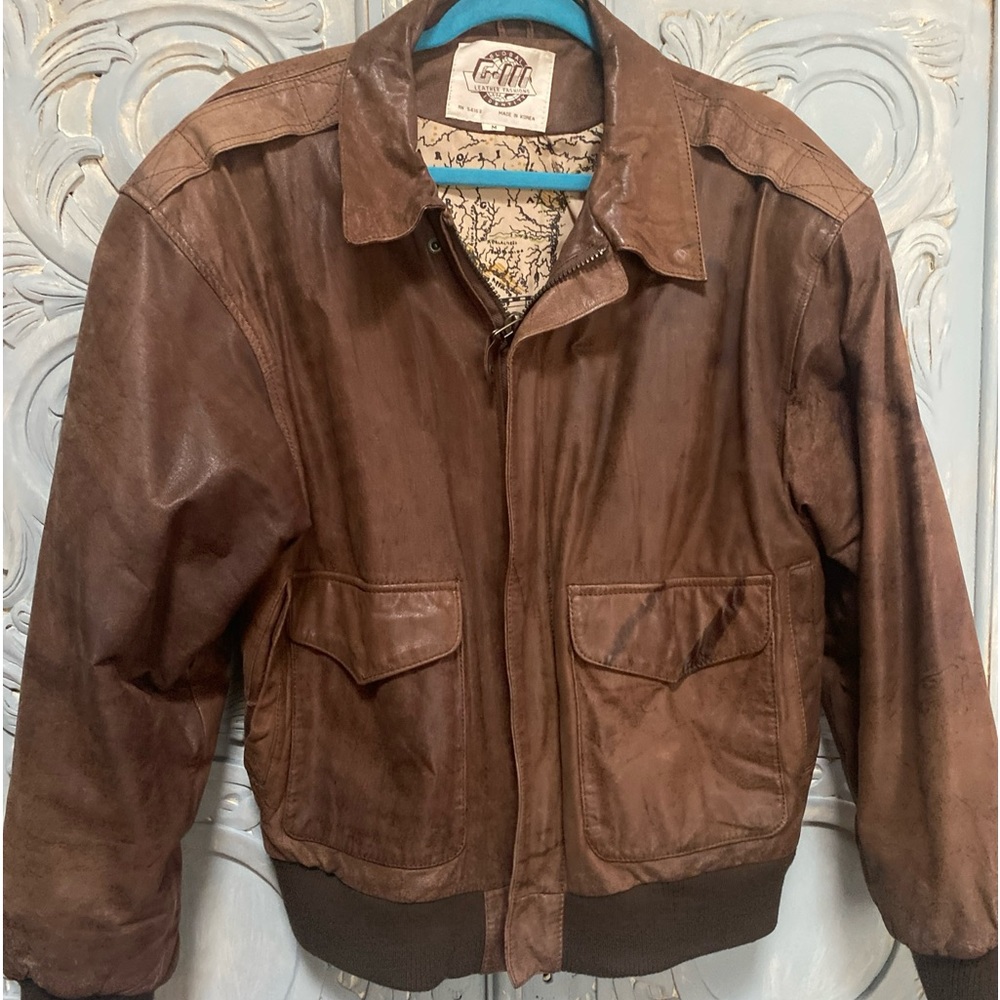 Vintage Global Identity G-lll Leather Bomber Jacket